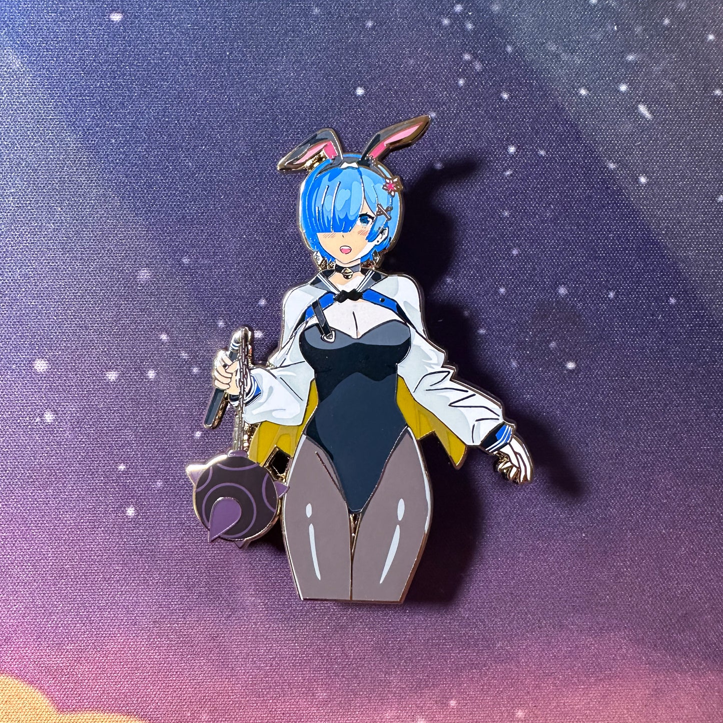 Blue Hair Bunny Maid Enamel Pin