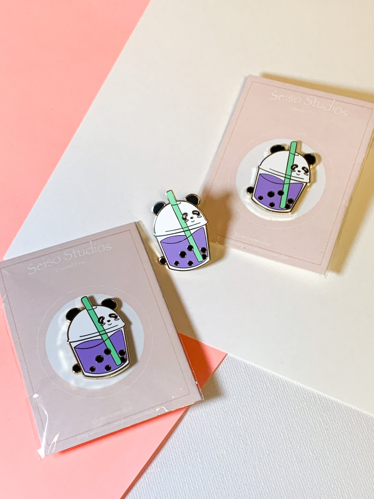 Panda Boba Tea Enamel Pin