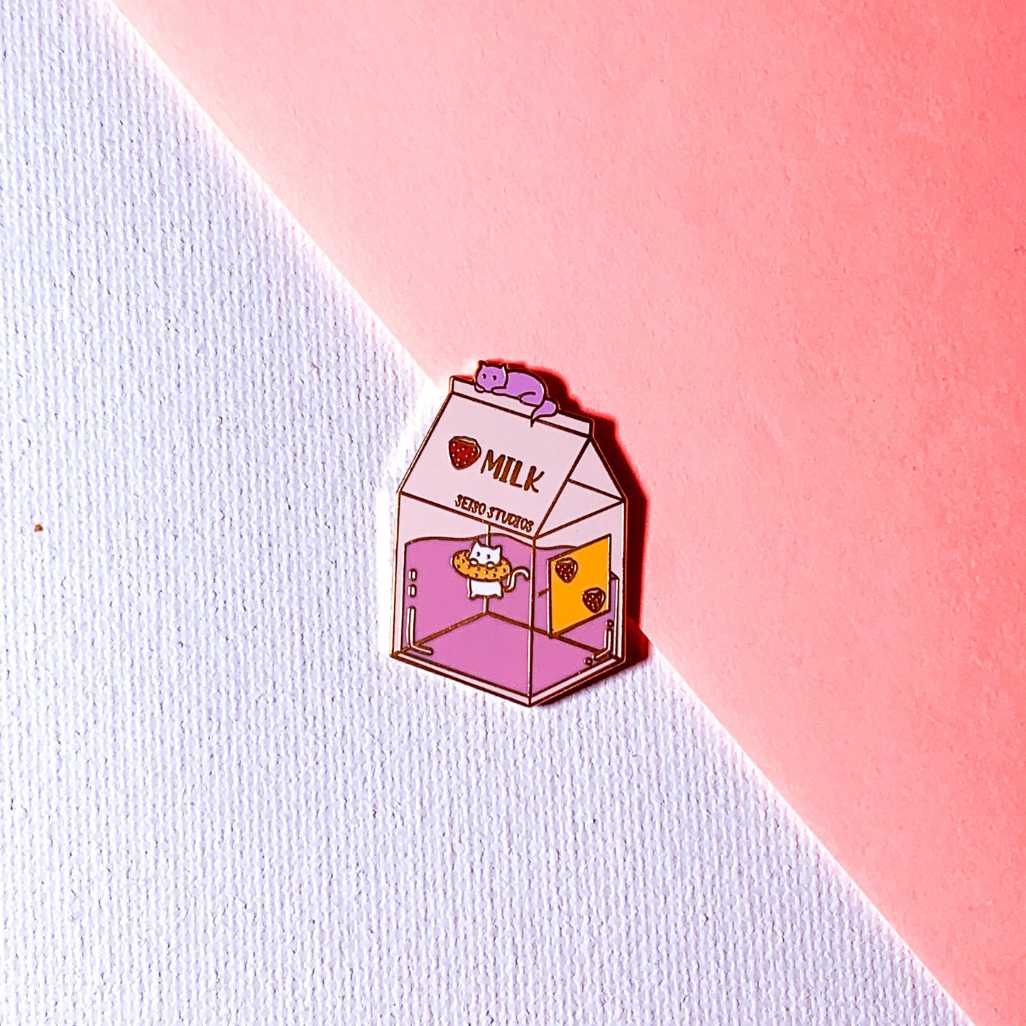 Strawberry Milk Enamel Pin